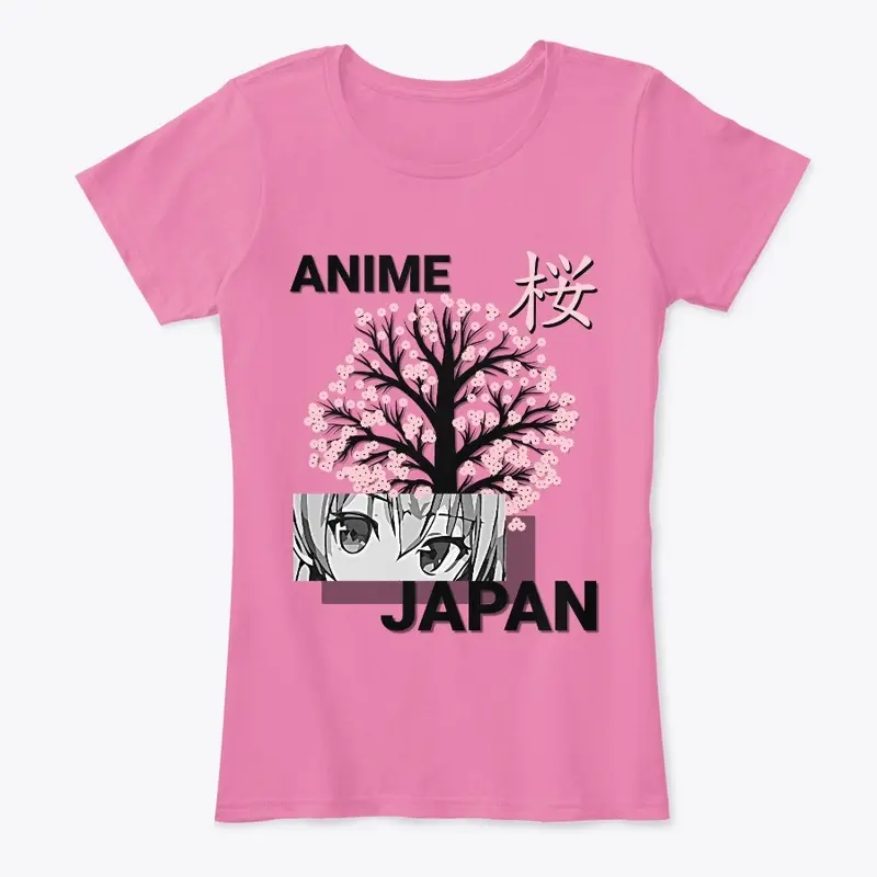 Anime and Cherry Blossoms Japan T-Shirt